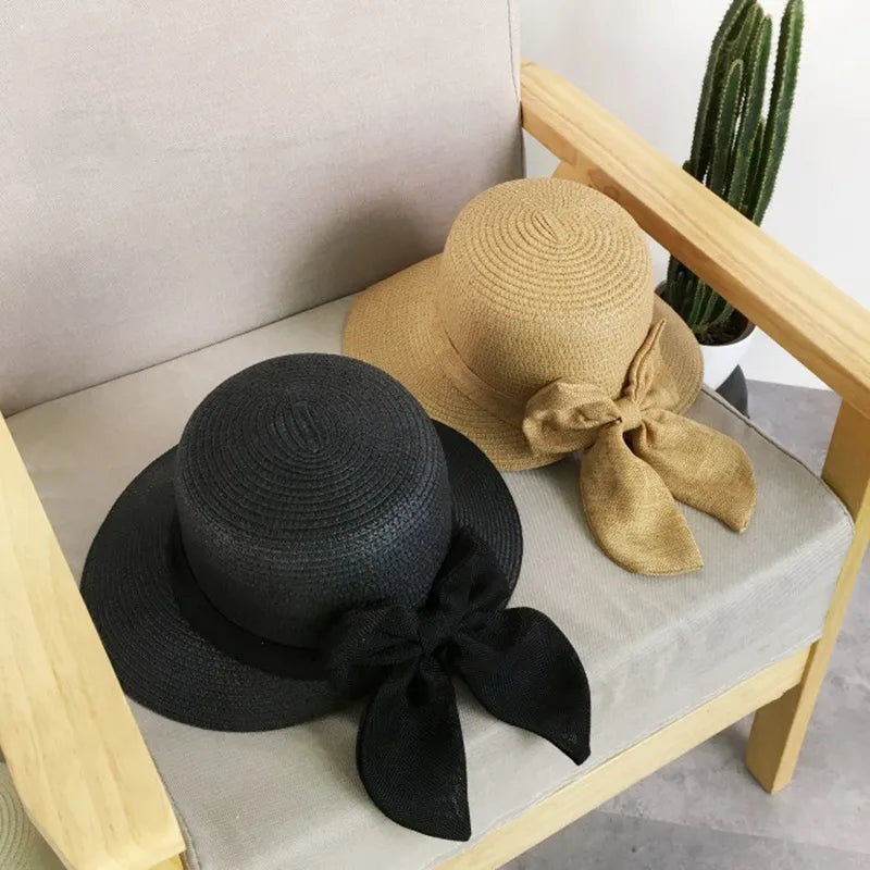 Women's Retro Solid Color Big Eaves Straw Hat