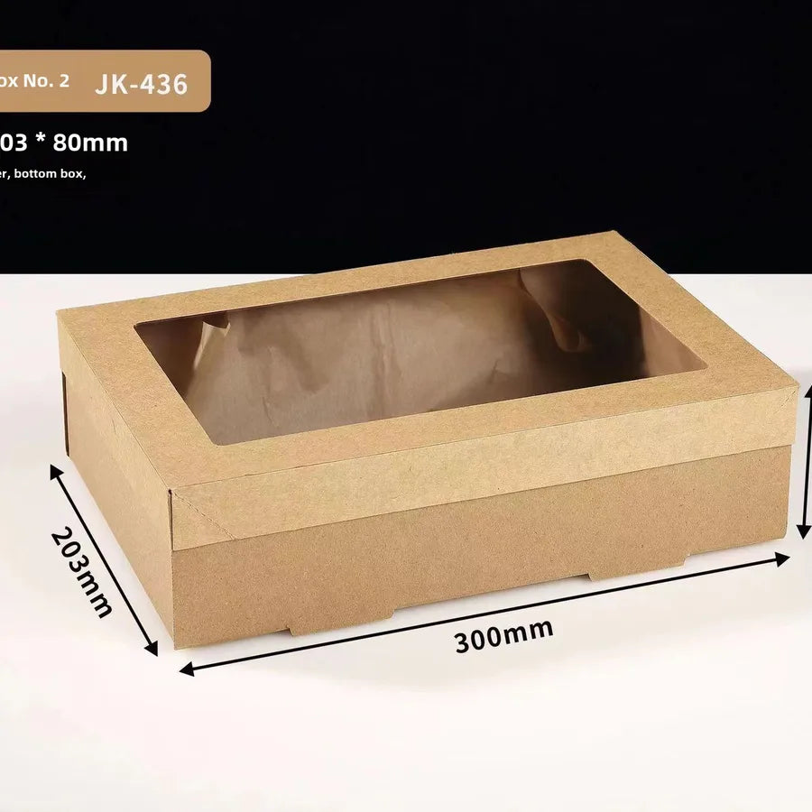 Internet celebrity Kraft paper picnic box disposable lunch box outdoor camping fruit Bento Sushi packing box