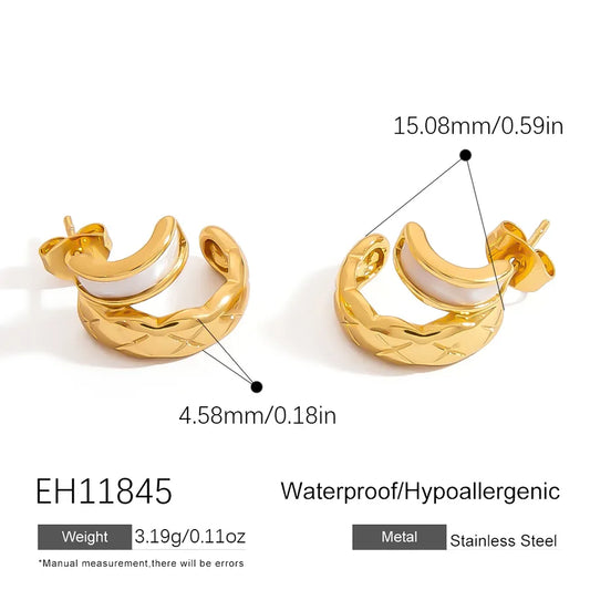 1 Piece Luxurious Sexy Circle 304 Stainless Steel 18K Gold Plated Earrings