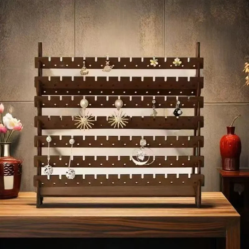 Wooden Jewelry Earring Bracelet Display Stand Storage Rack Simple Style Jewelry Accessories Organizer Exhibiting Holder