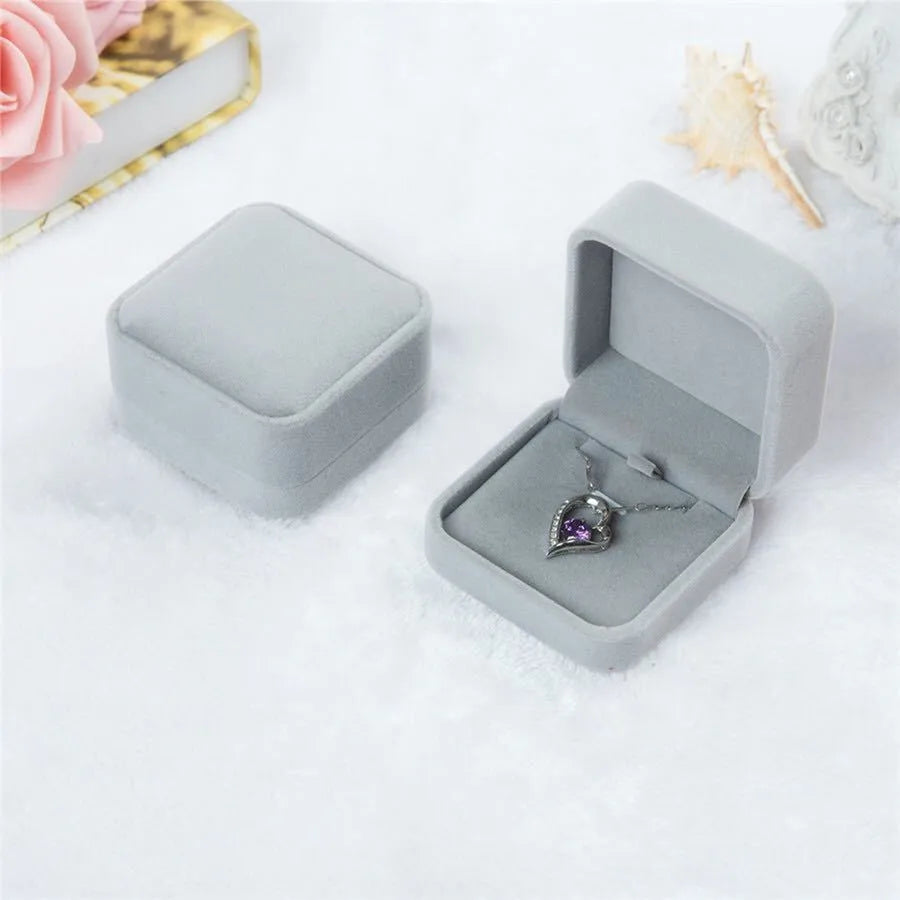 casual solid color pu leather jewelry boxes 1 piece