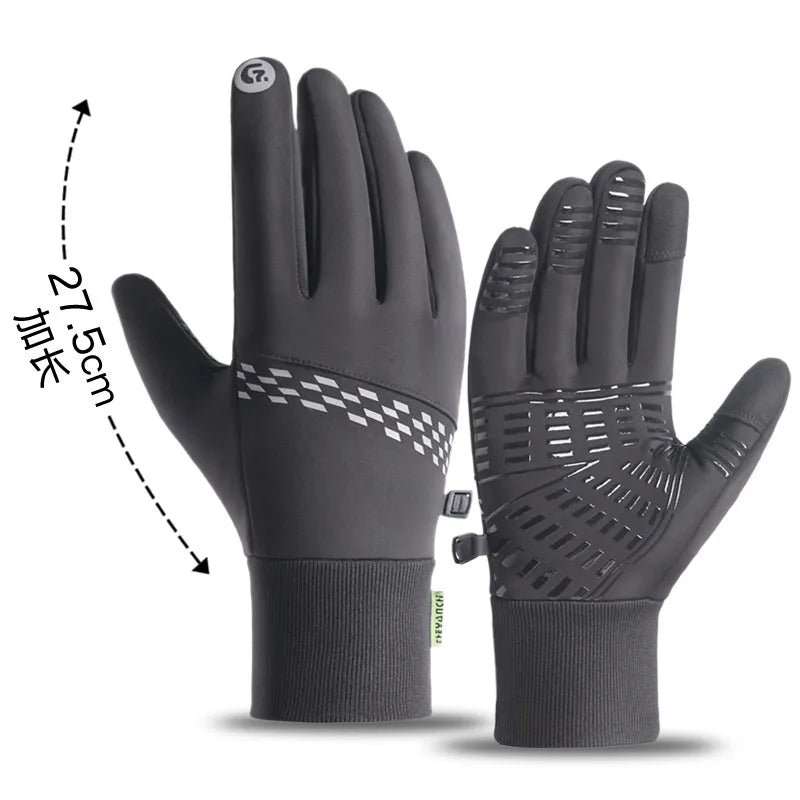 Cycling gloves winter Q9063 Waterproof warm velvet touch screen windproof motorcycle fitness outdoor sports gloves