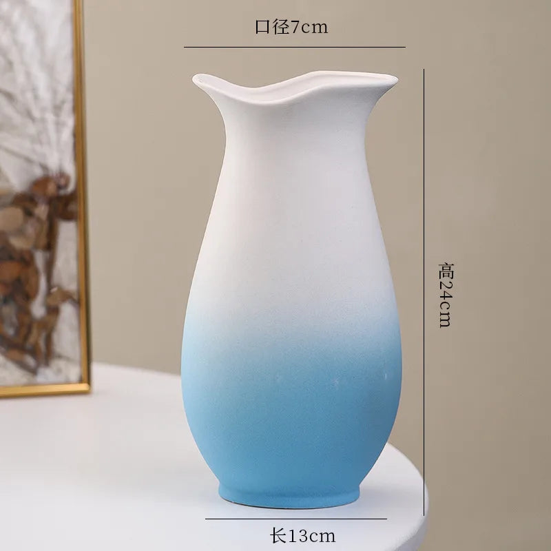 Simple Modern Star Ceramic Vase Ornaments Living Room White Porcelain Fresh Dried Flower Creative Ceramic Flower Set
