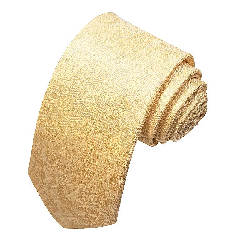 business formal solid color cashew nuts flower polyester yarn men's tie