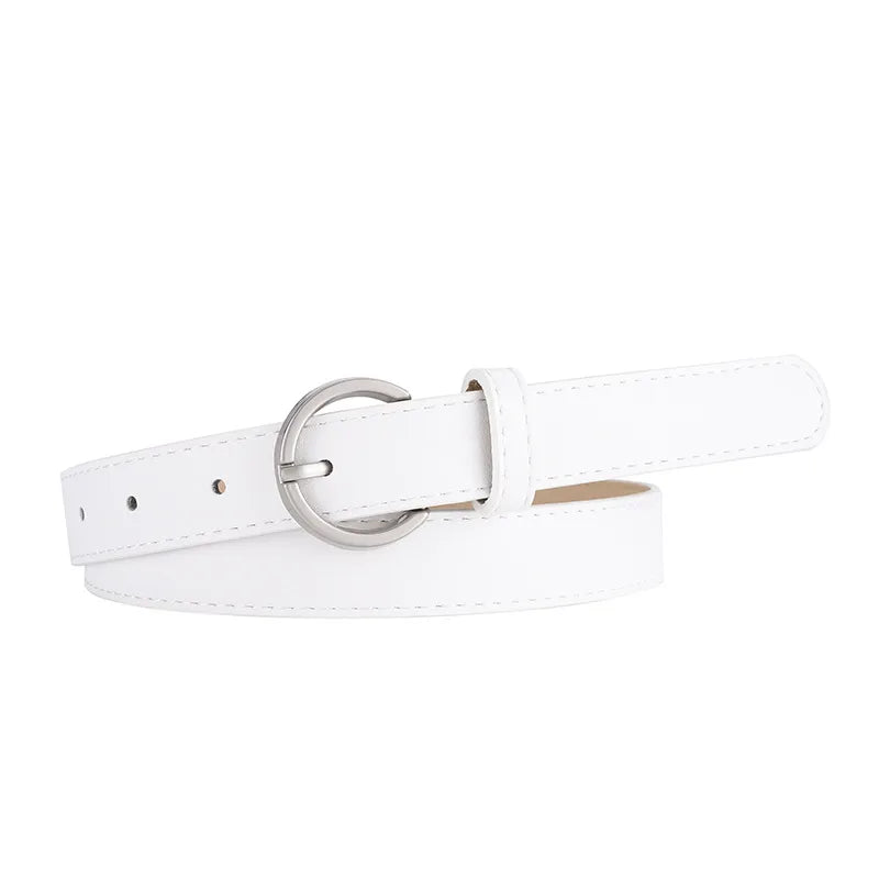 Basic Simple Style Solid Color Pu Leather Alloy Women's Leather Belts