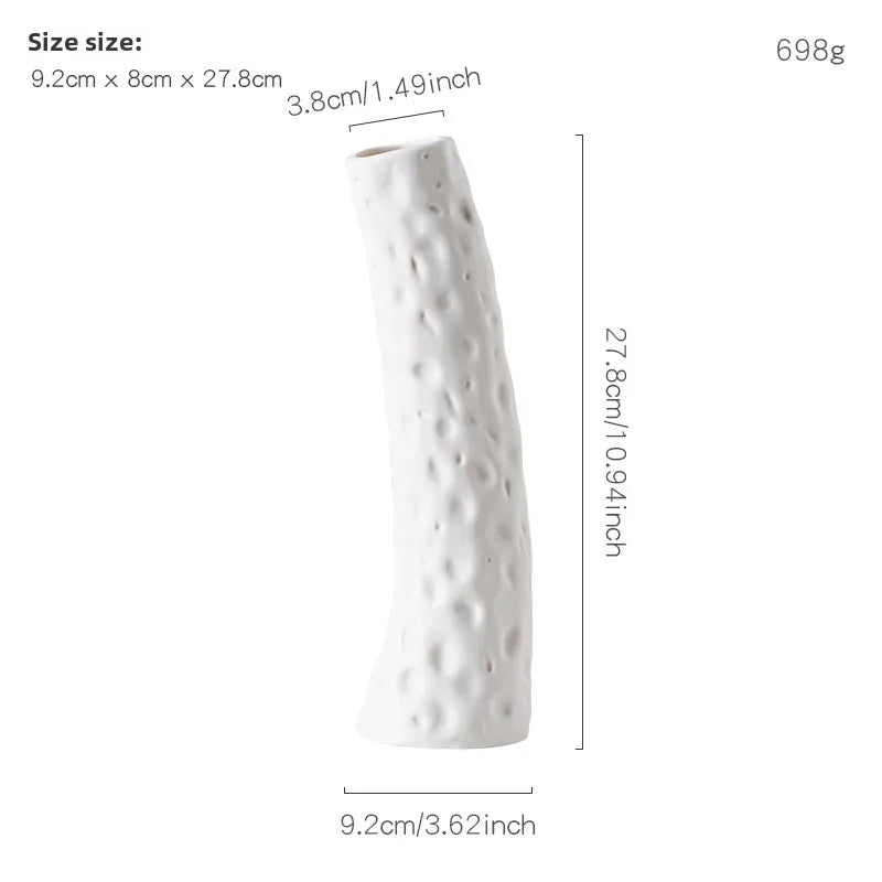 Creative  Simple Abstract Special-Shaped Ceramic Vase Ornaments Flower Arrange Dried Flower Porch TV Cabinet Living Room Decorations