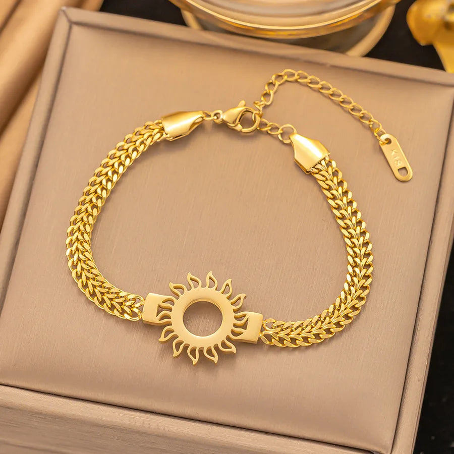 Elegant Simple Style Geometric 304 Stainless Steel Paperclip Chain cable chain Bracelets In Bulk