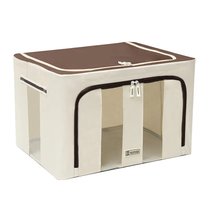 Paishilong Thickened Oxford Cloth Waterproof Storage Box Large Clothes Quilt Toy Steel Frame Folding Bainer Box Wholesale