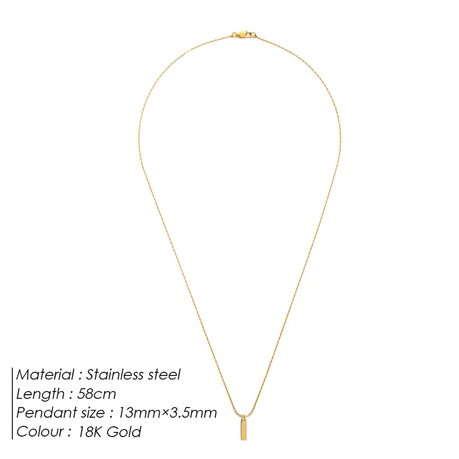 Wholesale Jewelry Basic Simple Style Classic Style Solid Color 304 Stainless Steel 18K Gold Plated White Gold Plated Plating Pendant Necklace
