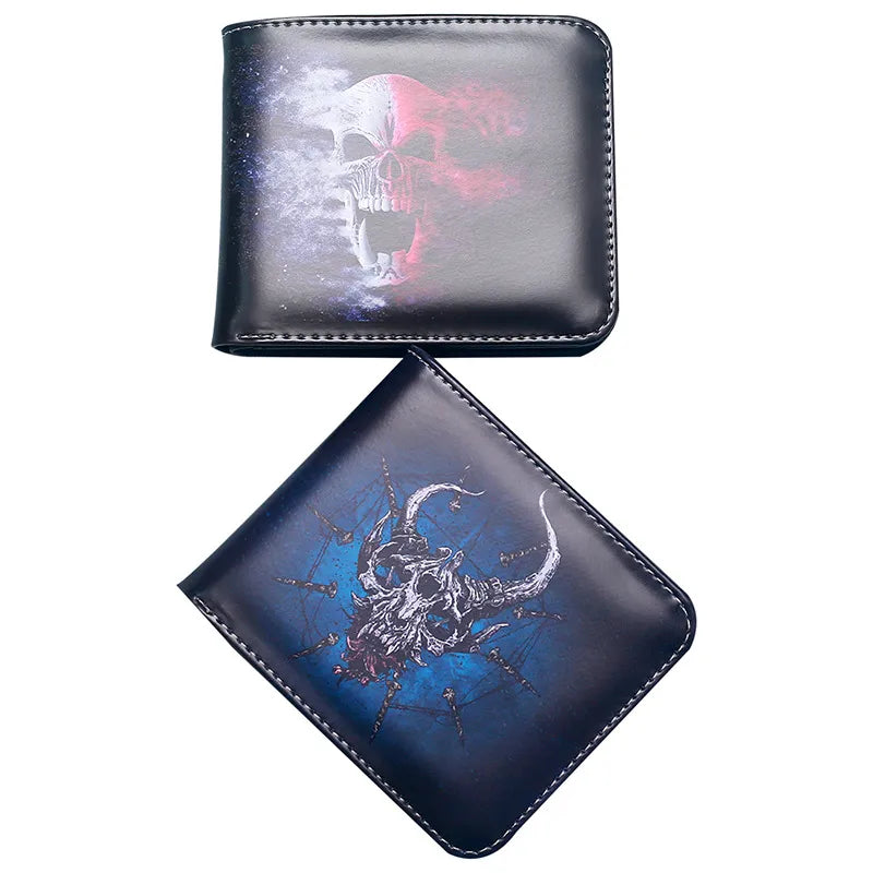 Men's Skull PVC Open Wallets
