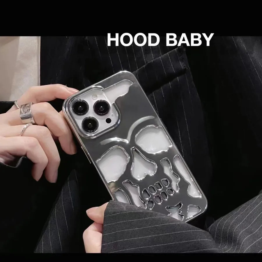 fashion skull imitation leather   phone cases