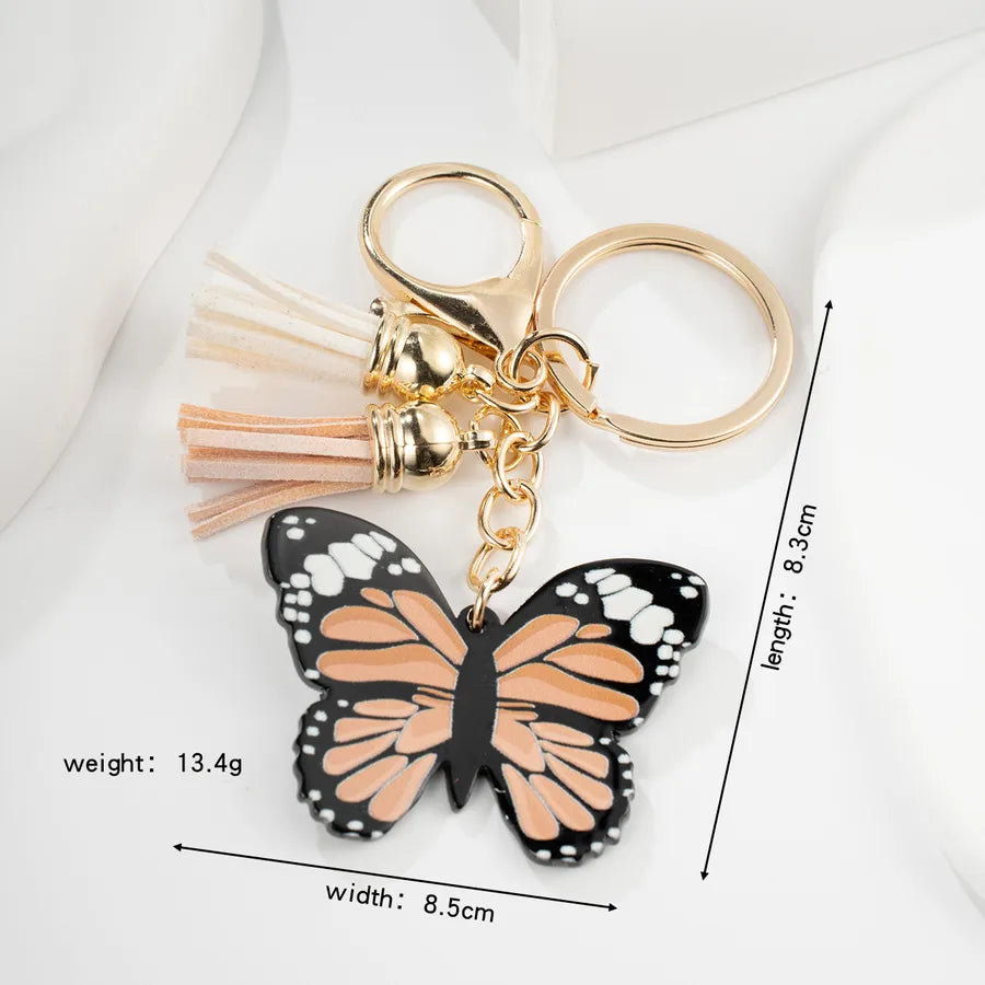 cute butterfly arylic epoxy women's bag pendant keychain