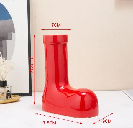 Casual Elegant Pastoral Boots ceramics Vase Artificial Decorations