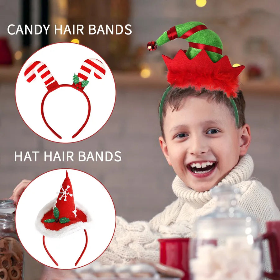 Christmas Cartoon Style Cute Christmas Hat Santa Claus Plastic Party headband