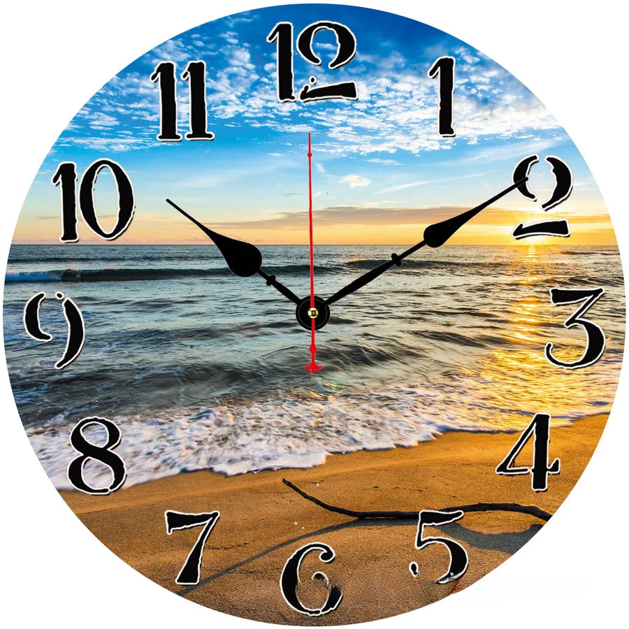 A generation of  wall clock retro simple wooden clock wall hanging decorative round clock creative mute clock