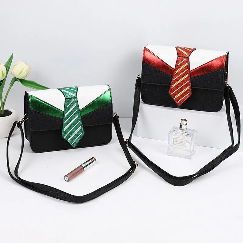 Women's Medium PVC Collar Streetwear Square Flip Cover Crossbody Bag