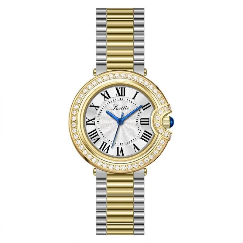 Casual Elegant Commute Round Rectangle Butterfly Double Snap Quartz Watch