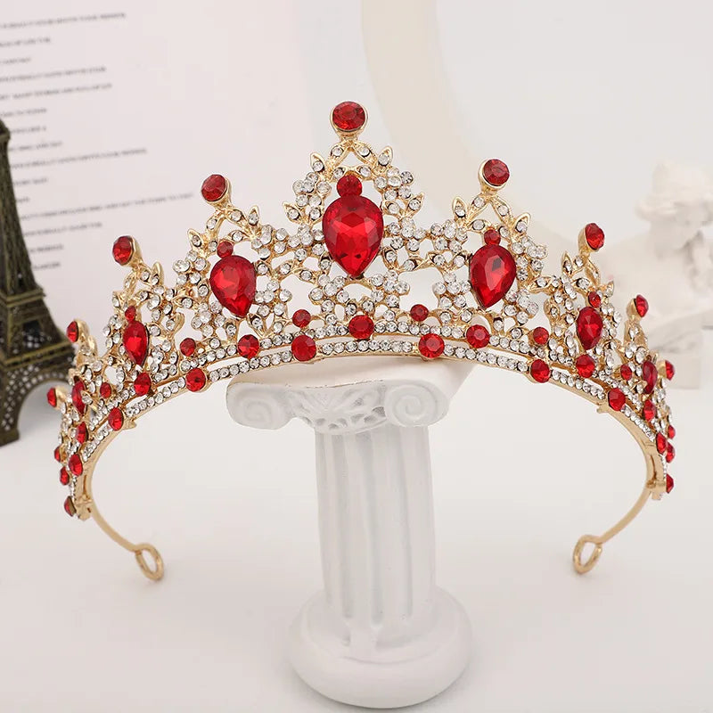 bridal water droplets alloy inlay rhinestones crown