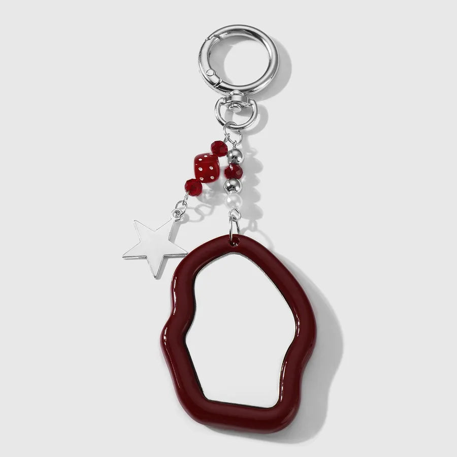 Sweet Cool Style Heart Shape Bow Knot Dice Arylic Women's Keychain