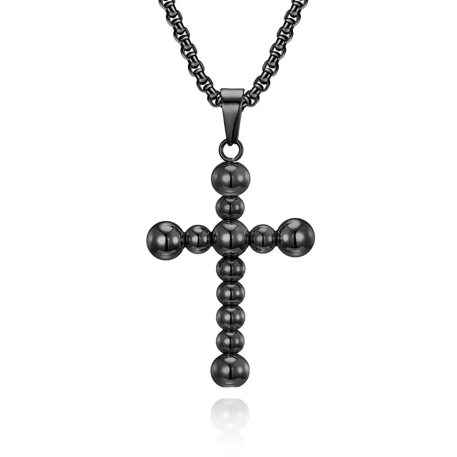 Basic Classic Style Cross Titanium Steel Polishing Men's Pendant Necklace