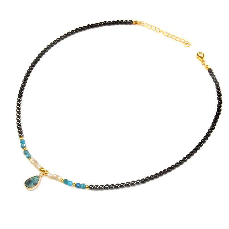 Elegant Geometric Alloy natural stone glass Pendant Necklace In Bulk