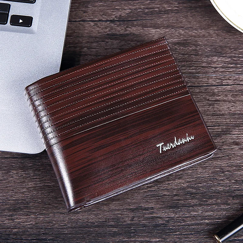 men's solid color pu leather open wallets
