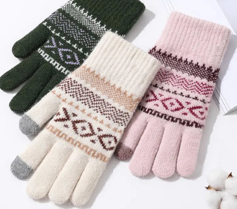 Women's Basic Modern Style Printing Gloves