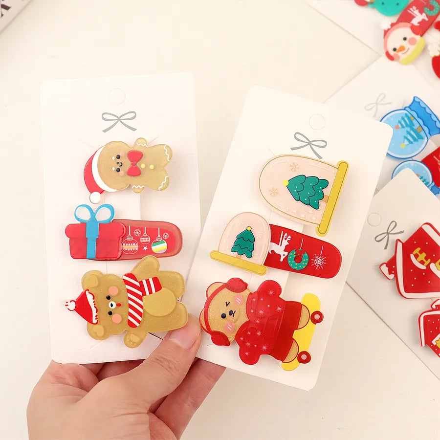 New Style Christmas Cartoon Acrylic Duckbill Hair Clip Sweet Cute Princess Hair Accessory Bangs Hair Clip Girl's Hair Ornament