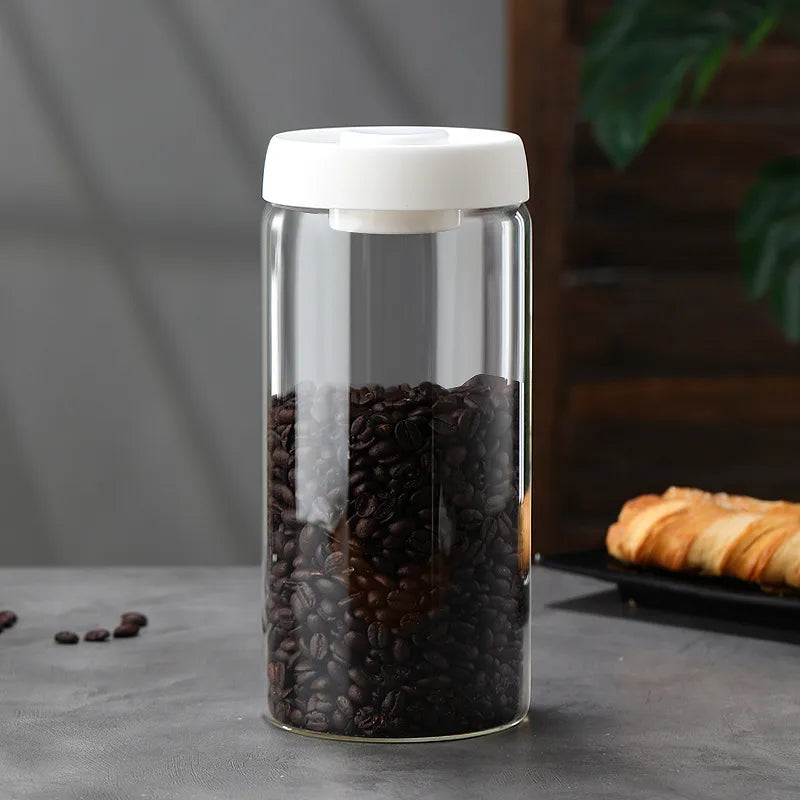 Simple Style Solid Color Glass Storage Container Box