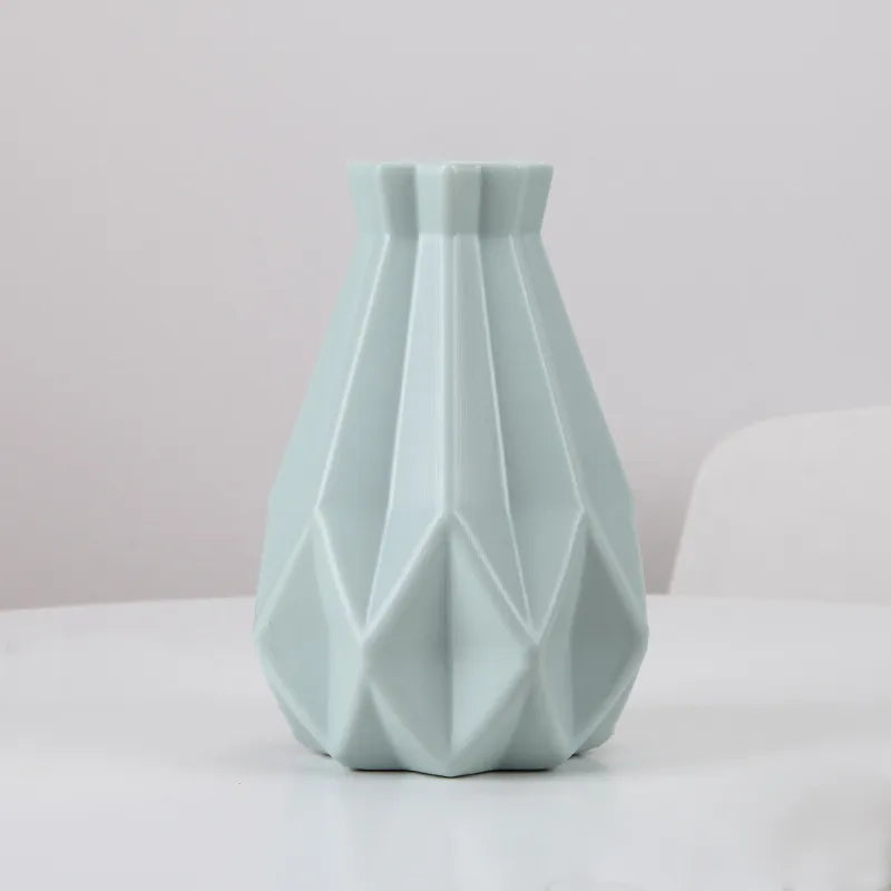Imitation Ceramic Vase Nordic Plastic Vase Morandi Living Room Ornaments Vase Hydroponic Creative Vase Wholesale