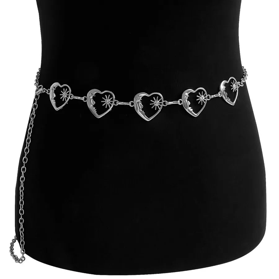 Foreign trade atmosphere metal pendant waist chain women's accessories new fashion hot girl body chain dress belt chain