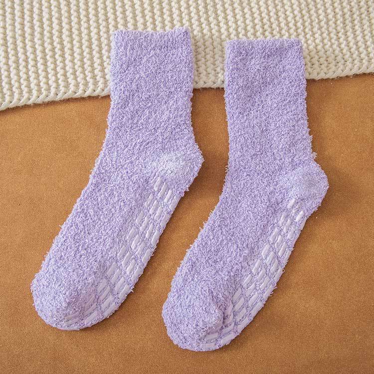 unisex casual solid color polyester crew socks a pair