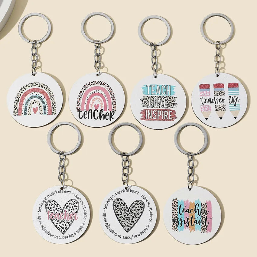 1 Piece Modern Style Letter Wood Teachers' Day Unisex Keychain