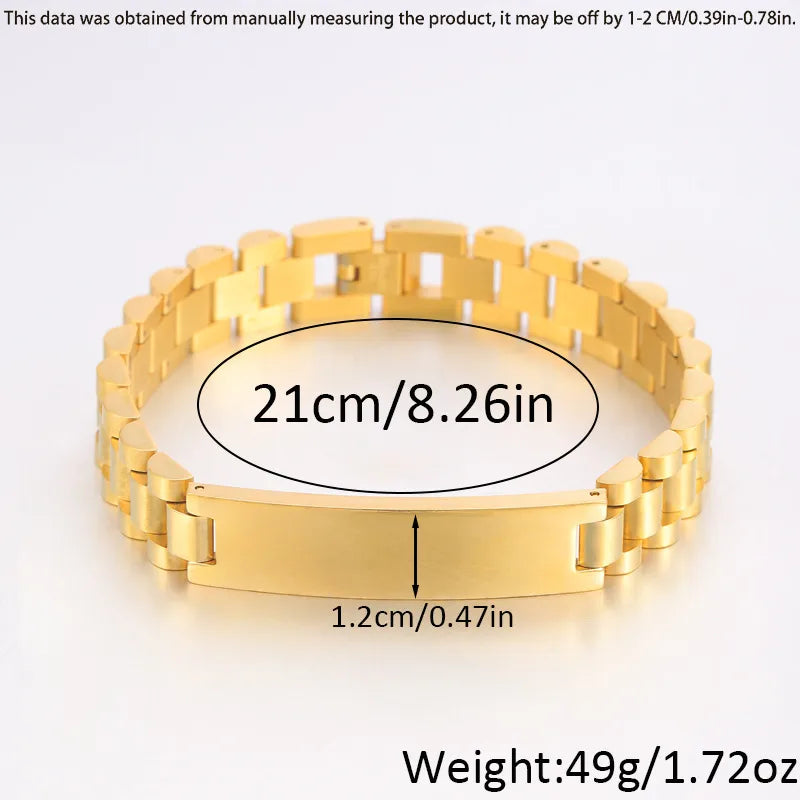 Retro Classic Style Geometric 304 Stainless Steel Plating Unisex Bracelets Men Chain Bracelets
