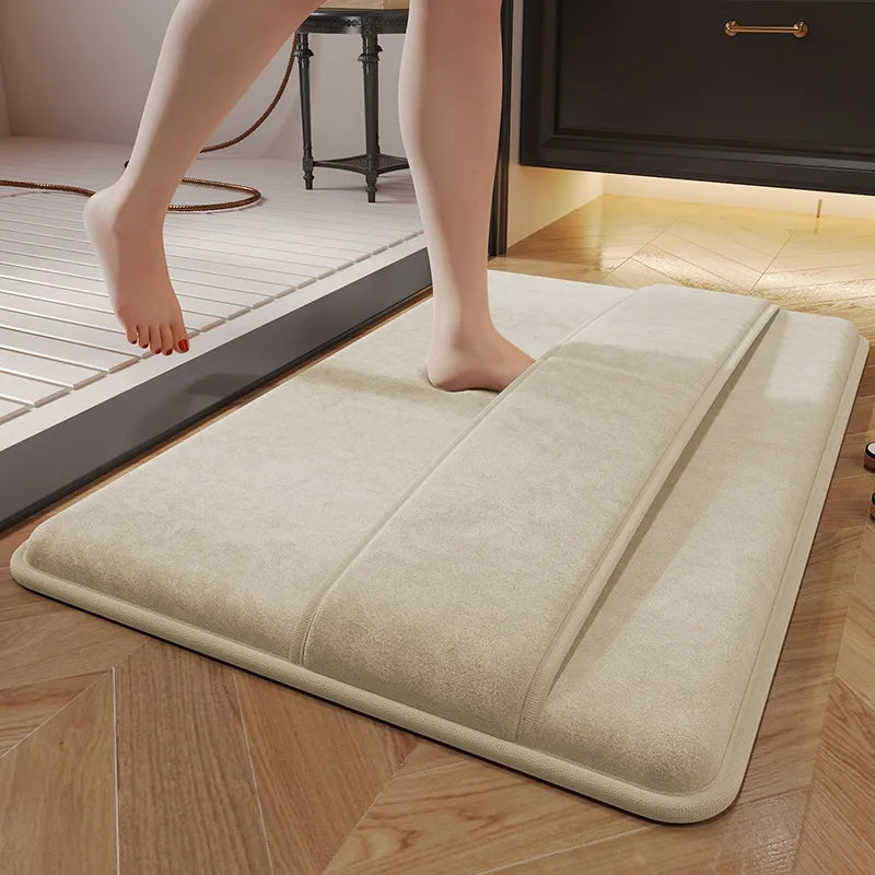 Casual Solid Color Polyester Fiber (polyester) carpet Bathing