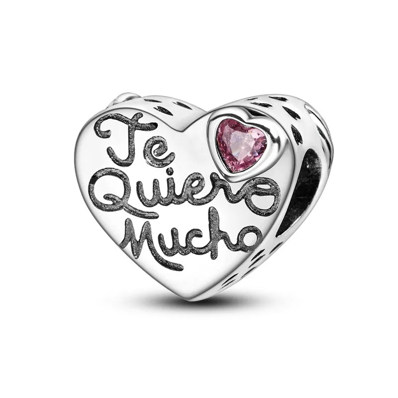 Amazon Hot Sale Original Cool Copper Plating S925 Silver Color Zirconium Heart-Shaped Beaded Charm Bracelet Necklace Cross-Border Wholesale