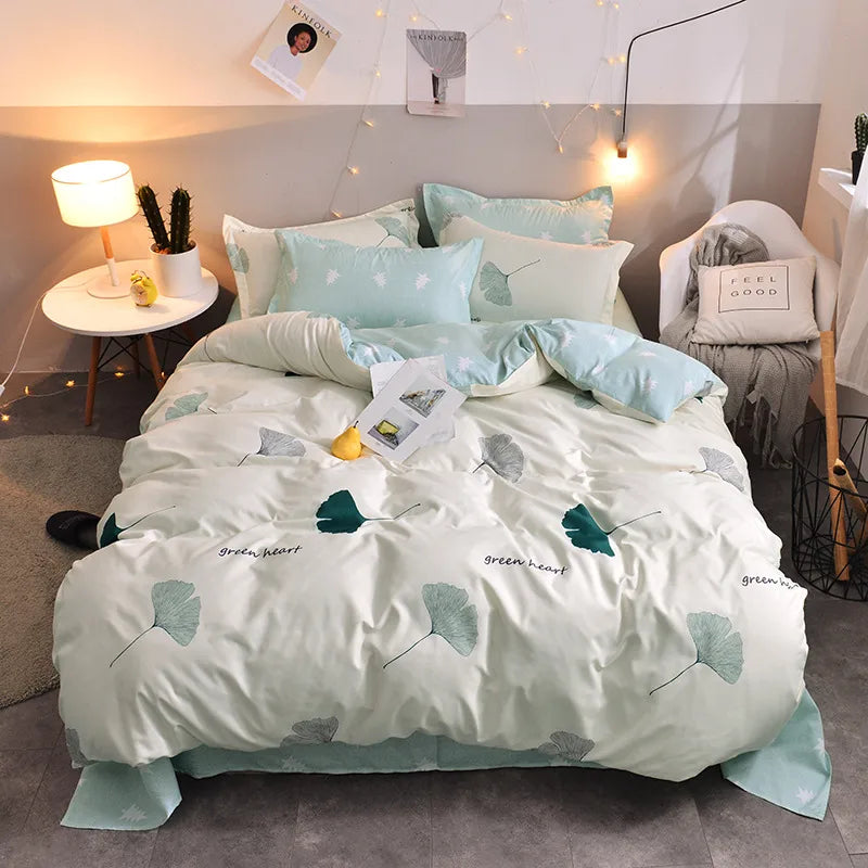 Factory wholesale Aloe cotton four-piece bedding set student dormitory quilt sheet 4-piece one-piece delivery