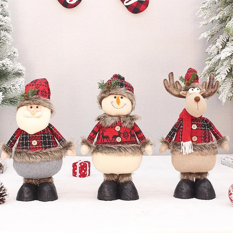 christmas cartoon style santa claus snowman cloth party doll 1 piece