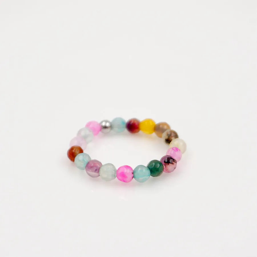 Casual Sweet Artistic Round natural stone Rings In Bulk