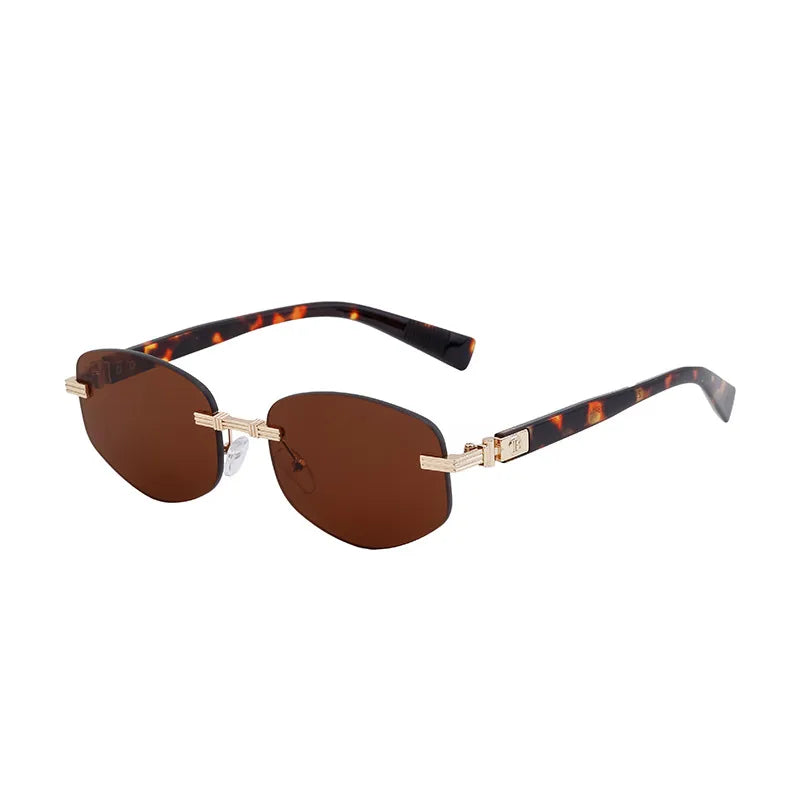 Roman Style Solid Color Pc Square Frameless Men's Sunglasses