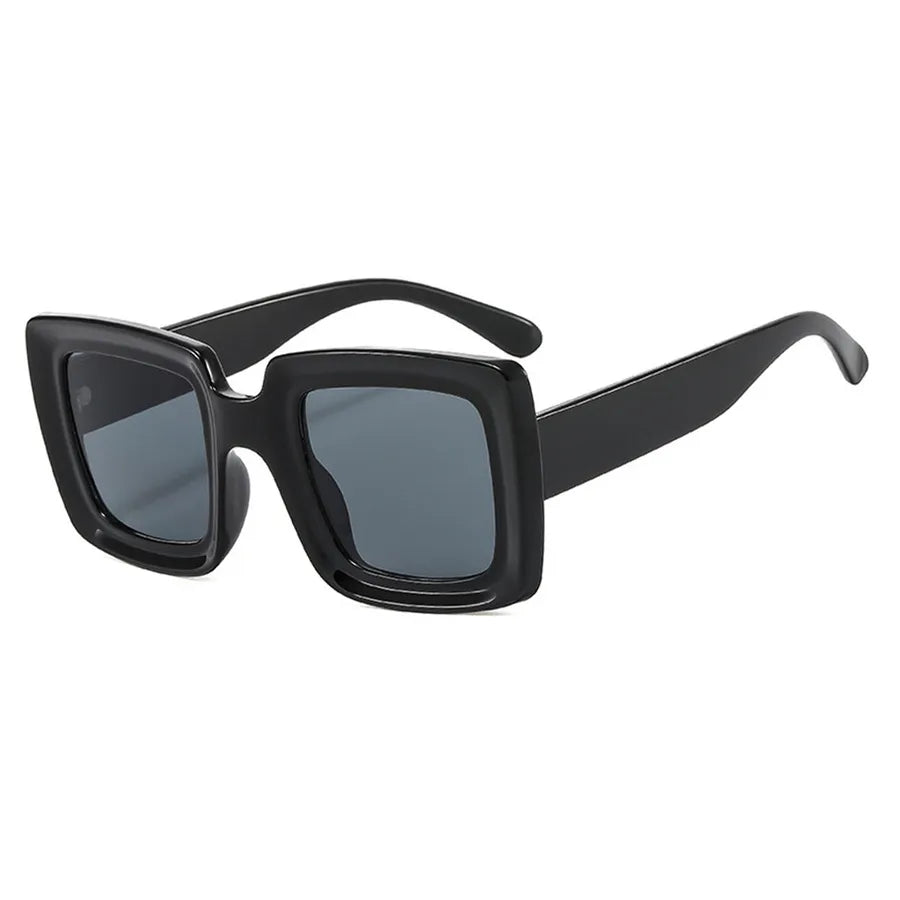 exaggerated solid color pc square full frame men's sunglasses