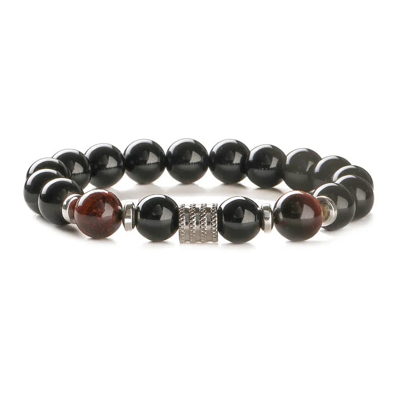 Retro Classic Style Geometric natural stone Tiger Eye black gallstone Bracelets In Bulk