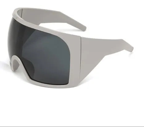 streetwear solid color pc special-shaped mirror full frame men's sunglasses