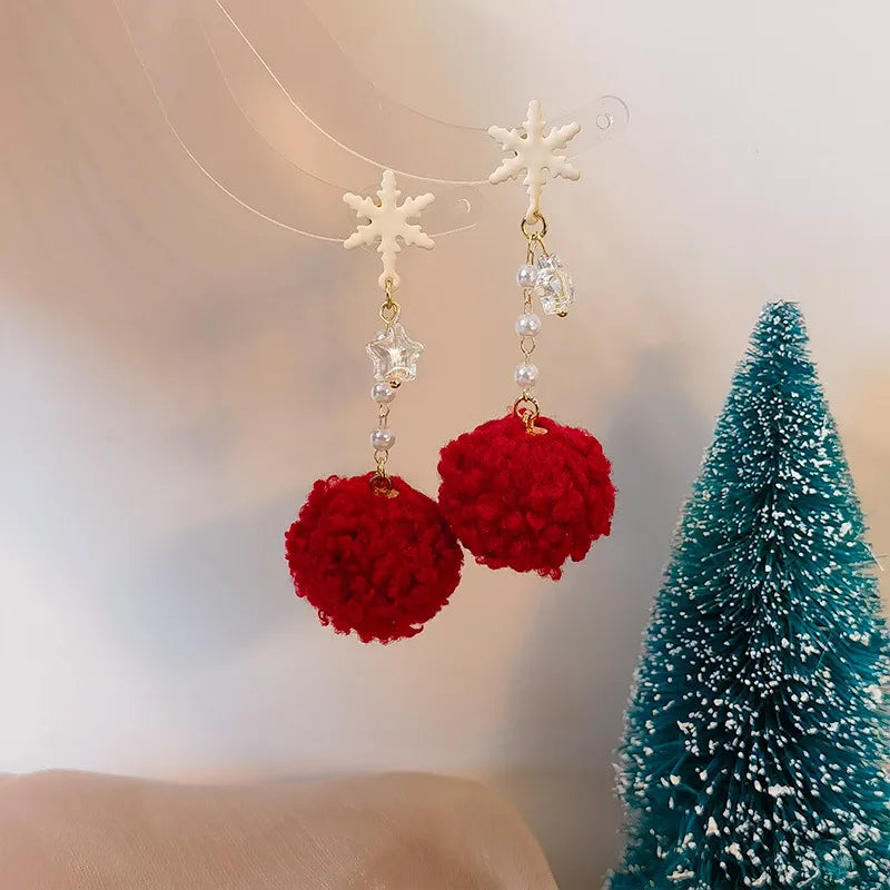 Handmade Christmas Festive Tassel Earrings Original Design Geometric Pattern Zinc Alloy Women's Jewelry Accessories Ear Jewelry