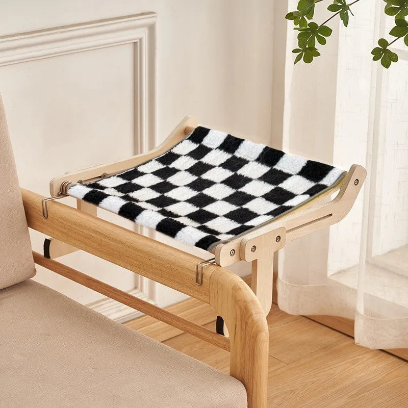 Simple Style Classic Style Wood Color Block Checkered Pet Bed