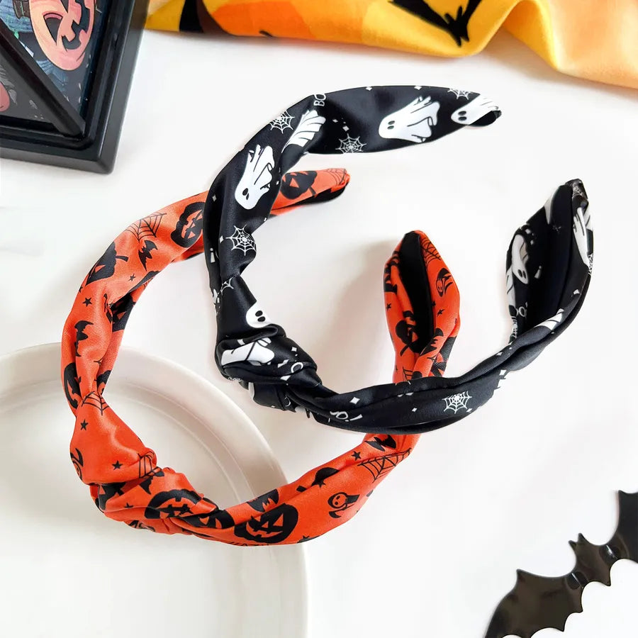 Halloween Skeleton Pumpkin Hairband New Style Funny High Top Knot Headband Atmosphere Feeling Hair Accessories Women's Headwear