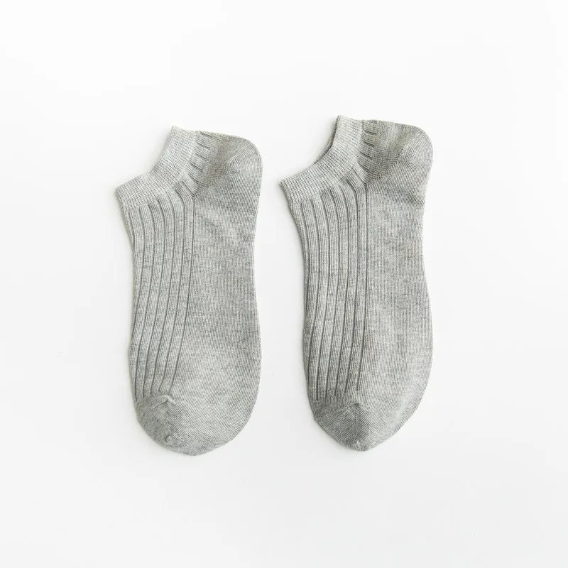 men's japanese style solid color cotton embroidery ankle socks a pair