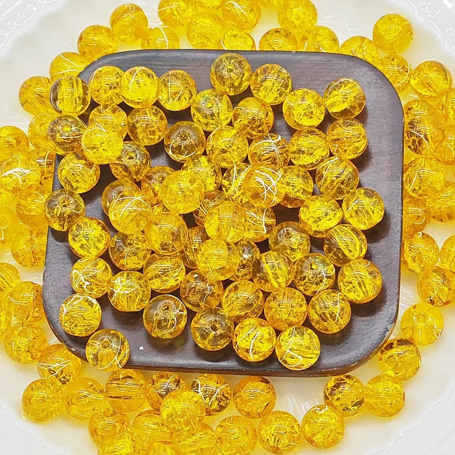 50 PCS/Package Glass Color Block Beads