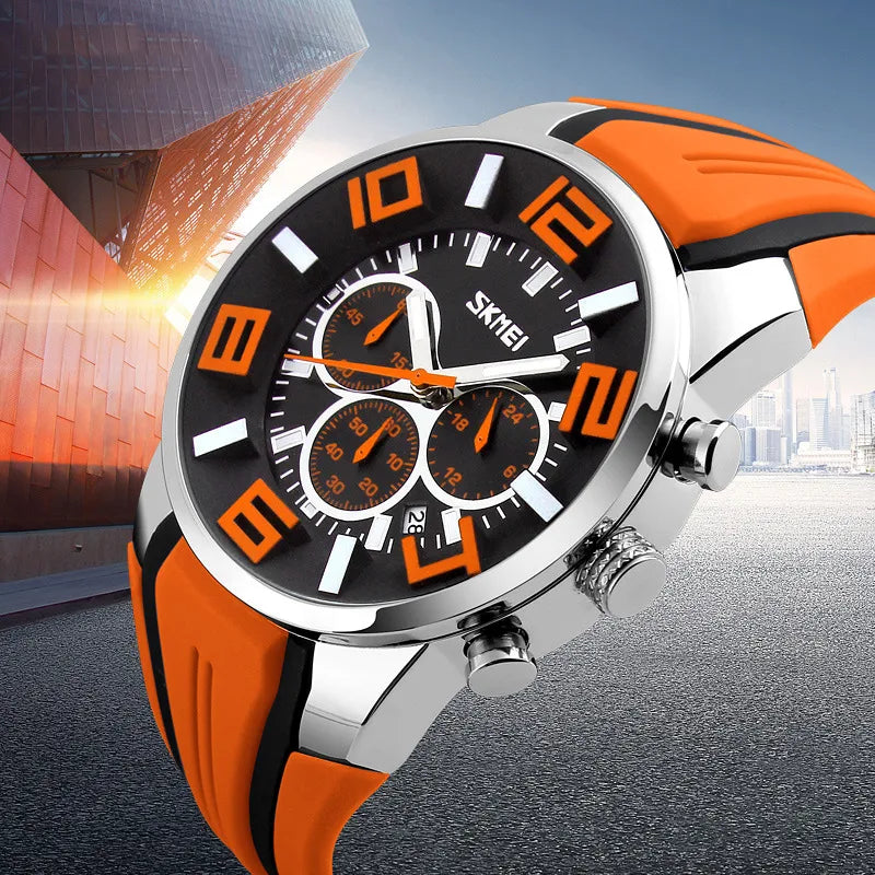 sports color block buckle quartz men's watches