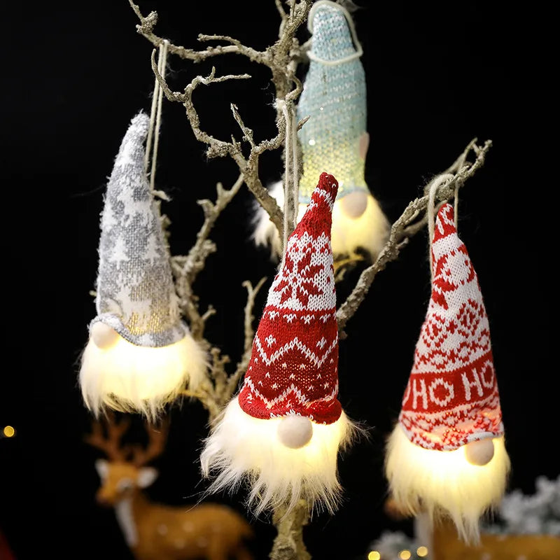 Christmas Fashion Santa Claus Plastic Knitted Wool Party Decorative Props